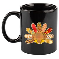 Cute Pattern Thanksgiving Turkey 11oz C Handle Ceramic Mug