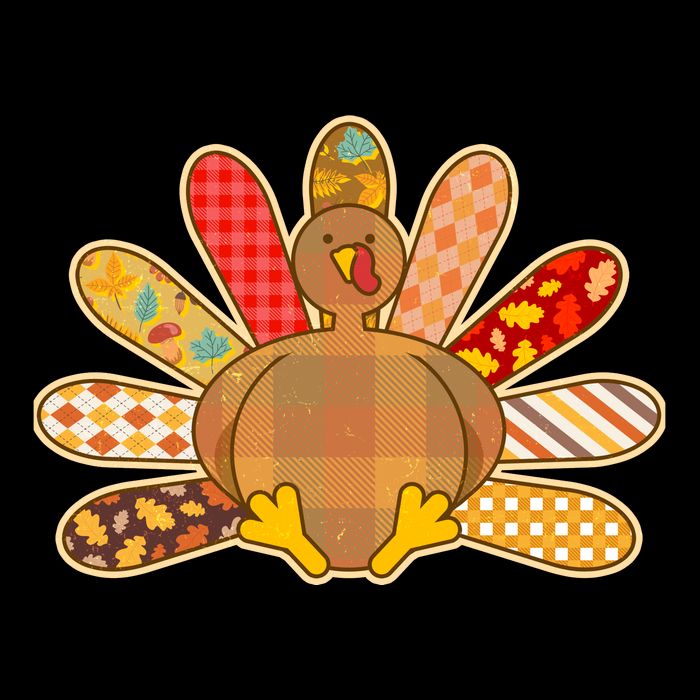 Cute Pattern Thanksgiving Turkey Drawstring Bag