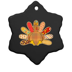 Cute Pattern Thanksgiving Turkey Ceramic Star Ornament