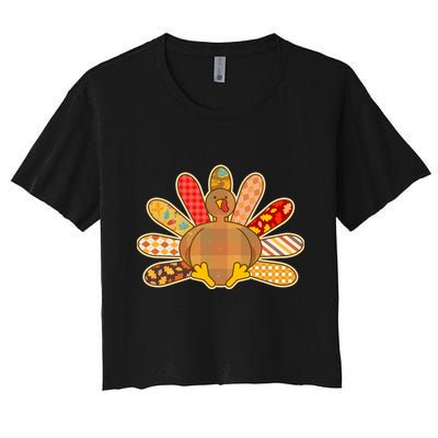 Cute Pattern Thanksgiving Turkey Crop Top