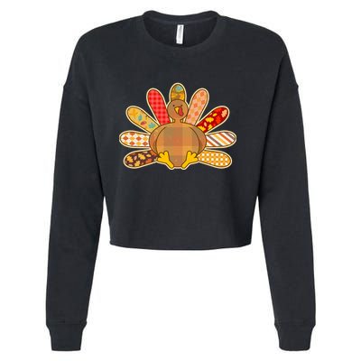Cute Pattern Thanksgiving Turkey Cropped Pullover Crew