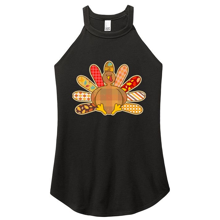 Cute Pattern Thanksgiving Turkey Women's Perfect Tri Rocker Tank
