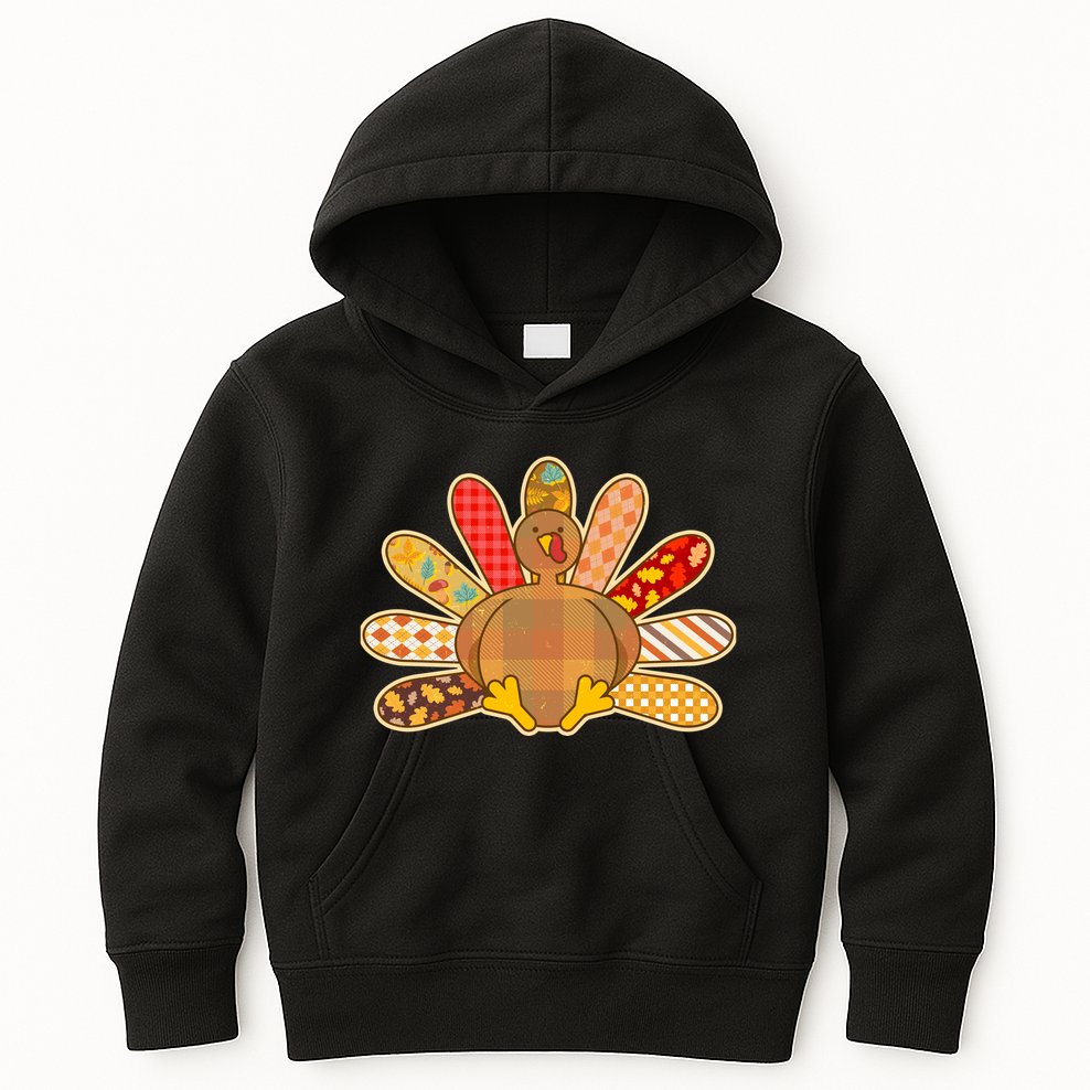 Cute Pattern Thanksgiving Turkey Kids Hoodie