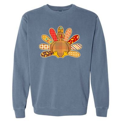 Cute Pattern Thanksgiving Turkey Garment-Dyed Sweatshirt