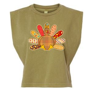 Cute Pattern Thanksgiving Turkey Garment-Dyed Women's Muscle Tee