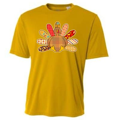 Cute Pattern Thanksgiving Turkey Cooling Performance Crew T-Shirt