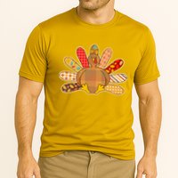 Cute Pattern Thanksgiving Turkey Cooling Performance Crew T-Shirt