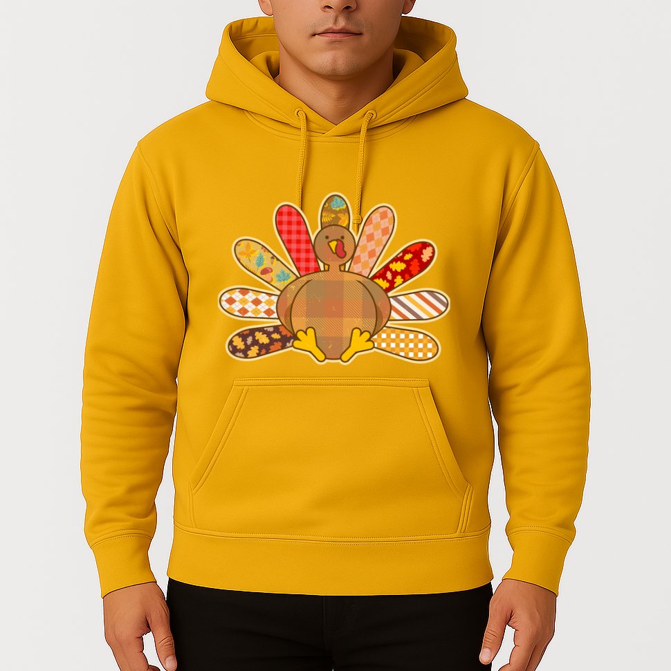 Cute Pattern Thanksgiving Turkey Hoodie