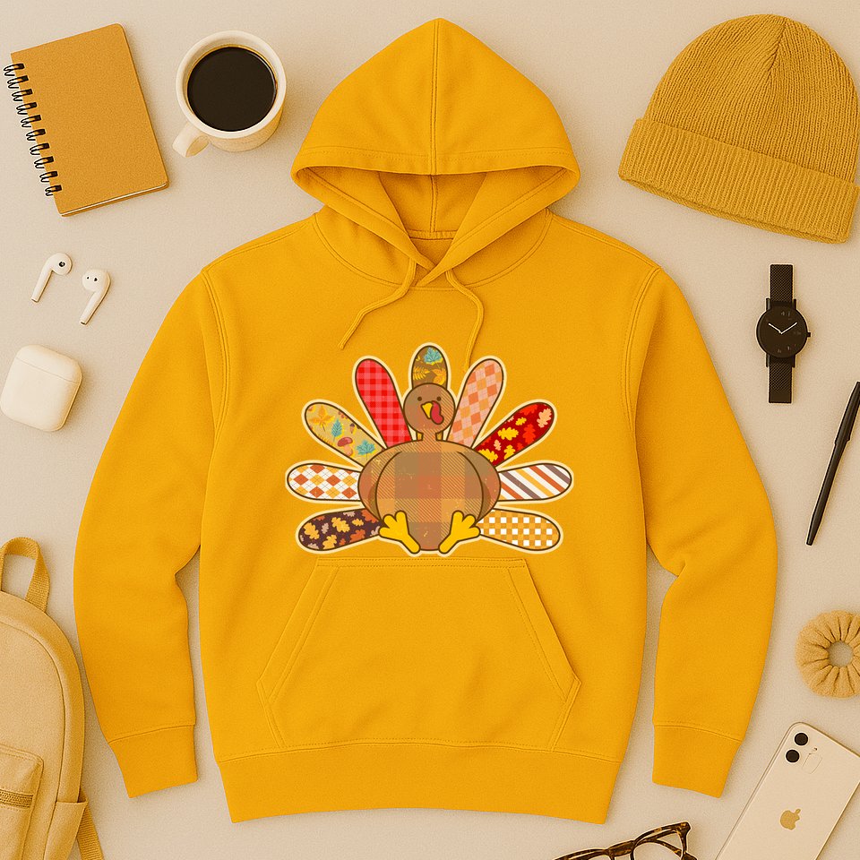 Cute Pattern Thanksgiving Turkey Hoodie