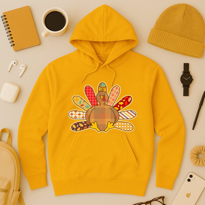 Cute Pattern Thanksgiving Turkey Hoodie