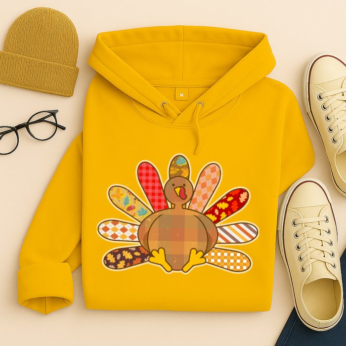 Cute Pattern Thanksgiving Turkey Hoodie