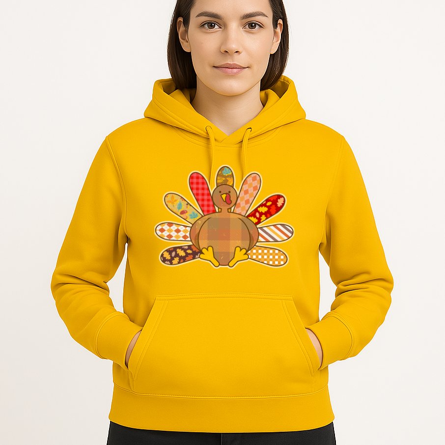 Cute Pattern Thanksgiving Turkey Hoodie