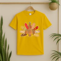 Cute Pattern Thanksgiving Turkey T-Shirt