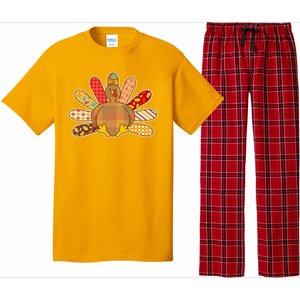 Cute Pattern Thanksgiving Turkey Pajama Set