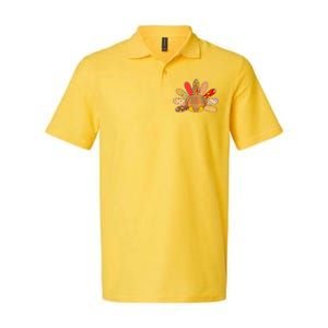 Cute Pattern Thanksgiving Turkey Softstyle Adult Sport Polo