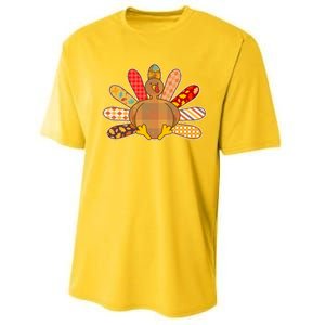 Cute Pattern Thanksgiving Turkey Performance Sprint T-Shirt