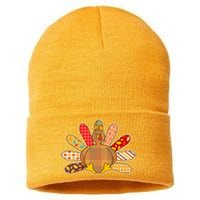 Cute Pattern Thanksgiving Turkey Sustainable Knit Beanie