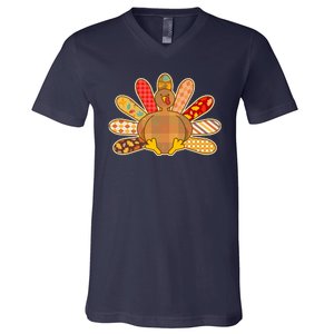 Cute Pattern Thanksgiving Turkey V-Neck T-Shirt