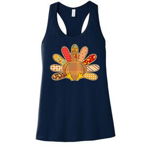 Cute Pattern Thanksgiving Turkey Women's Racerback Tank