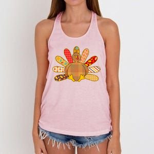 Cute Pattern Thanksgiving Turkey Women's Knotted Racerback Tank