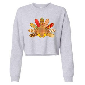 Cute Pattern Thanksgiving Turkey Cropped Pullover Crew