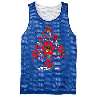 Christmas Paw Tree Funny Puppy Lover Dog Person Gift Mesh Reversible Basketball Jersey Tank