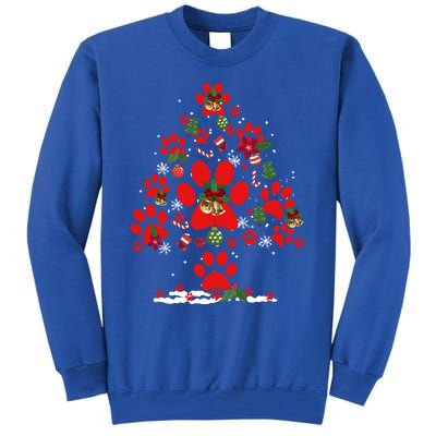 Christmas Paw Tree Funny Puppy Lover Dog Person Gift Tall Sweatshirt