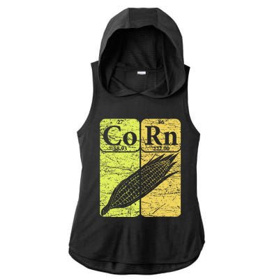 Corn Periodic Table Elements Corn Lover Ladies PosiCharge Tri-Blend Wicking Draft Hoodie Tank