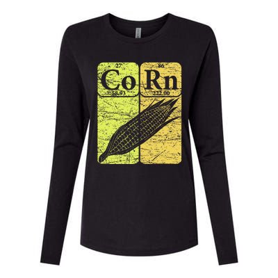 Corn Periodic Table Elements Corn Lover Womens Cotton Relaxed Long Sleeve T-Shirt