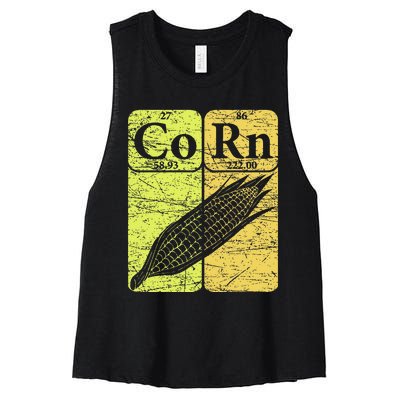 Corn Periodic Table Elements Corn Lover Women's Racerback Cropped Tank