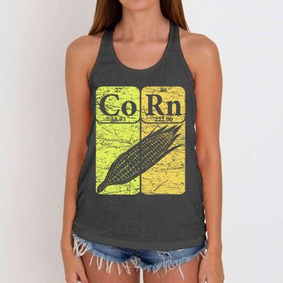 Corn Periodic Table Elements Corn Lover Women's Knotted Racerback Tank