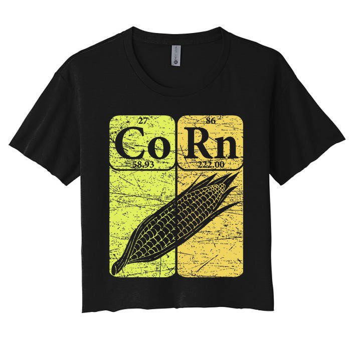 Corn Periodic Table Elements Corn Lover Women's Crop Top Tee