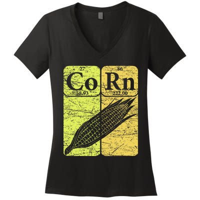 Corn Periodic Table Elements Corn Lover Women's V-Neck T-Shirt