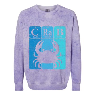 Crab Periodic Table Elements Seafood Crabbing Retro Crabber Colorblast Crewneck Sweatshirt