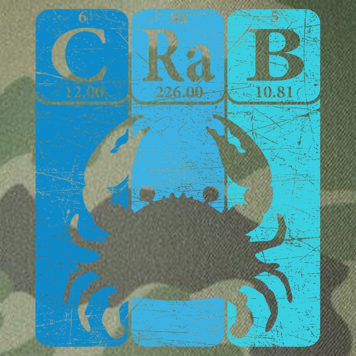 Crab Periodic Table Elements Seafood Crabbing Retro Crabber Legacy Tie Dye Trucker Hat