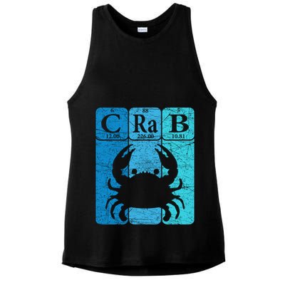 Crab Periodic Table Elements Seafood Crabbing Retro Crabber Ladies PosiCharge Tri-Blend Wicking Tank
