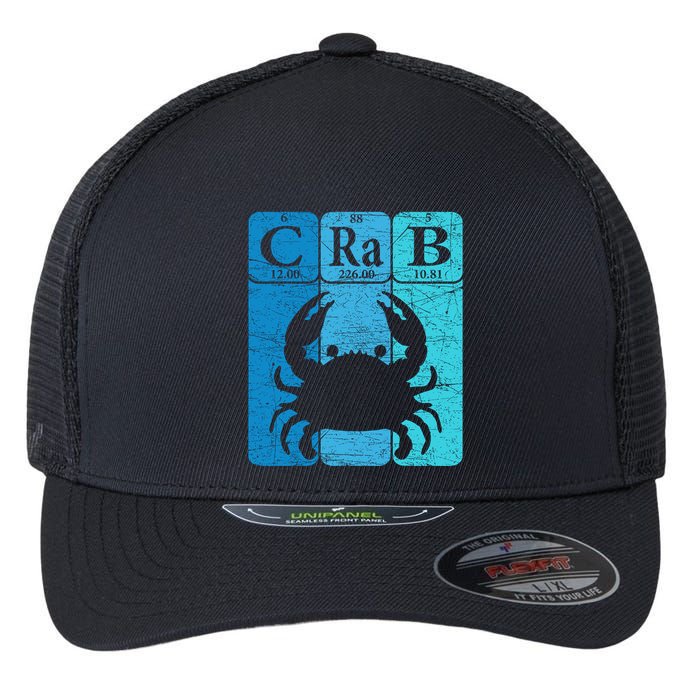 Crab Periodic Table Elements Seafood Crabbing Retro Crabber Flexfit Unipanel Trucker Cap