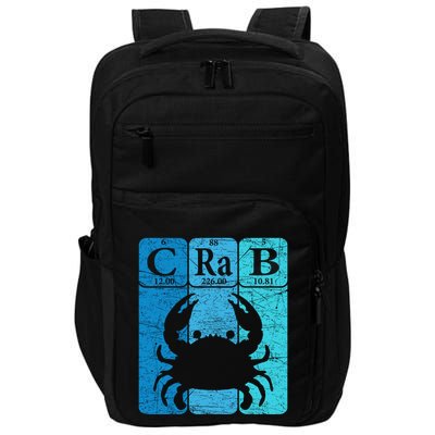Crab Periodic Table Elements Seafood Crabbing Retro Crabber Impact Tech Backpack