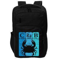 Crab Periodic Table Elements Seafood Crabbing Retro Crabber Impact Tech Backpack