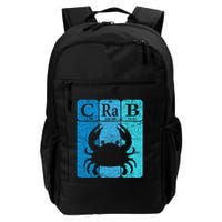 Crab Periodic Table Elements Seafood Crabbing Retro Crabber Backpack