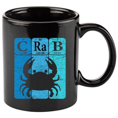 Crab Periodic Table Elements Seafood Crabbing Retro Crabber 11oz C Handle Ceramic Mug