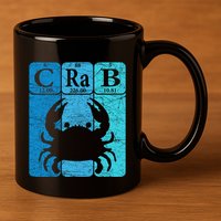 Crab Periodic Table Elements Seafood Crabbing Retro Crabber 11oz C Handle Ceramic Mug