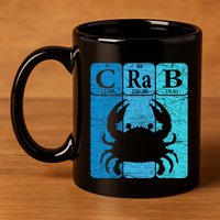 Crab Periodic Table Elements Seafood Crabbing Retro Crabber 11oz C Handle Ceramic Mug