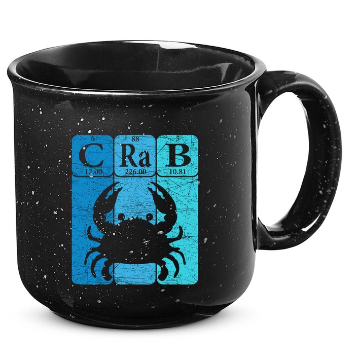 Crab Periodic Table Elements Seafood Crabbing Retro Crabber 15oz Campfire Ceramic Mug