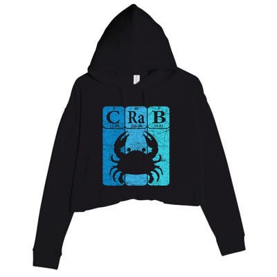 Crab Periodic Table Elements Seafood Crabbing Retro Crabber Crop Fleece Hoodie