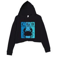 Crab Periodic Table Elements Seafood Crabbing Retro Crabber Crop Fleece Hoodie
