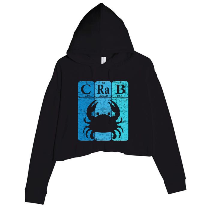 Crab Periodic Table Elements Seafood Crabbing Retro Crabber Crop Fleece Hoodie