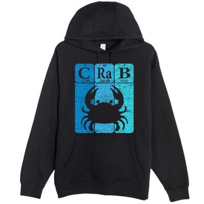 Crab Periodic Table Elements Seafood Crabbing Retro Crabber Premium Pullover Hoodie