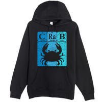 Crab Periodic Table Elements Seafood Crabbing Retro Crabber Premium Pullover Hoodie
