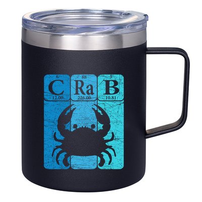 Crab Periodic Table Elements Seafood Crabbing Retro Crabber 12oz Stainless Steel Coffee Mug
